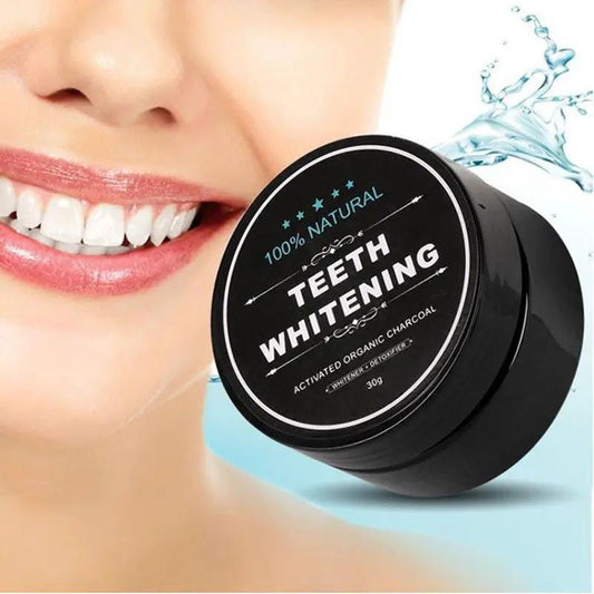 Activated Coconut Charcoal Teeth Whitening Powder For Oral Hygiene And Healthy Gums by null
