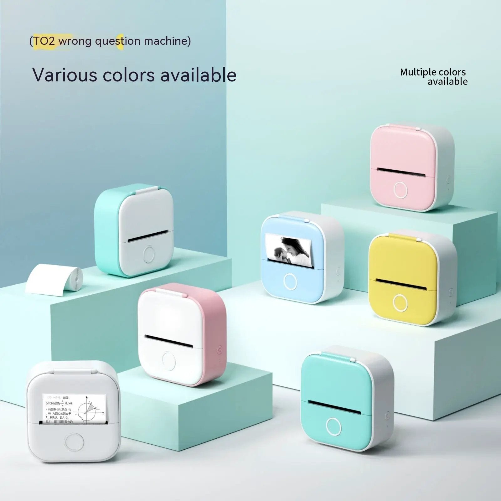 Portable Mini Thermal Label Printer Home Photo Printer Student Wrong Question Printer Bluetooth-compatible Mini Label Printer Price Tag by null