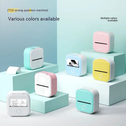 Portable Mini Thermal Label Printer Home Photo Printer Student Wrong Question Printer Bluetooth-compatible Mini Label Printer Price Tag by null