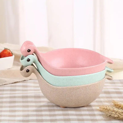 Eco Friendly Wheat Straw Dinosaur Bowls for Babies Cute Tiny Dinosaur Shaped Bowls Non Slip Base Lightweight by null