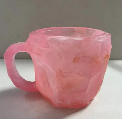 400ml Resin Mineral Crystal Coffee Mugs With Handles Elegant Fake Mineral Crystal Cup For Workplace Home Decor Christmas Gift Kitchen Gadgets by Zeny Home & Beauty