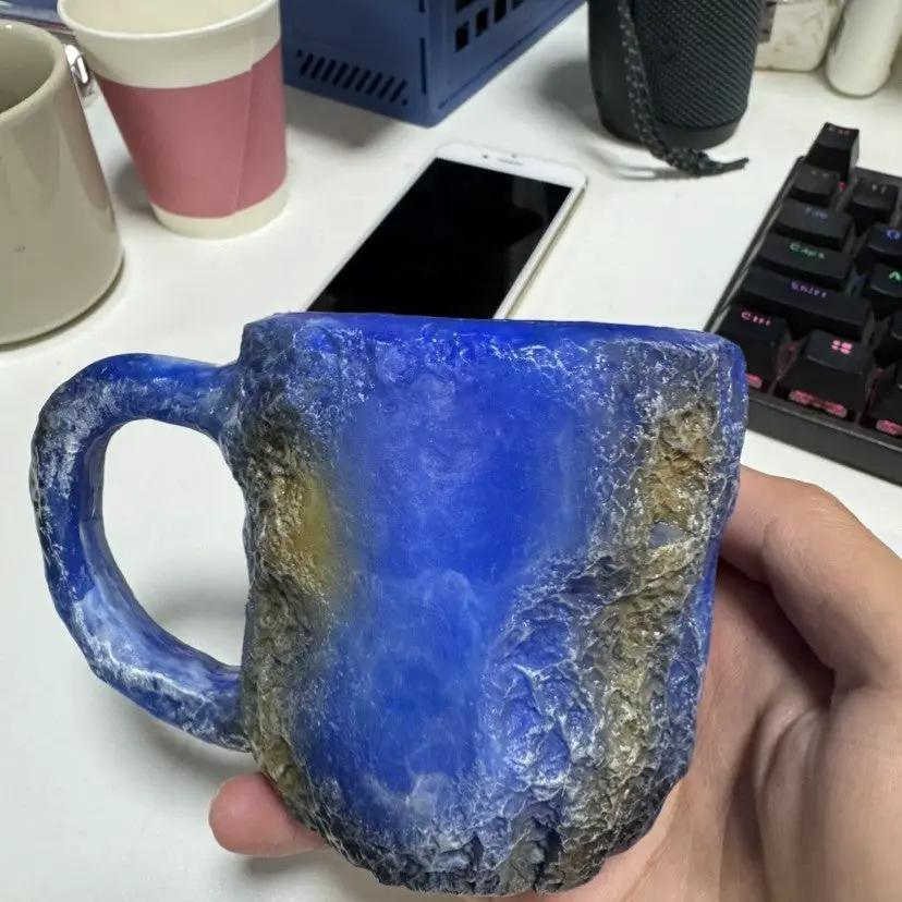 400ml Resin Mineral Crystal Coffee Mugs With Handles Elegant Fake Mineral Crystal Cup For Workplace Home Decor Christmas Gift Kitchen Gadgets by Zeny Home & Beauty