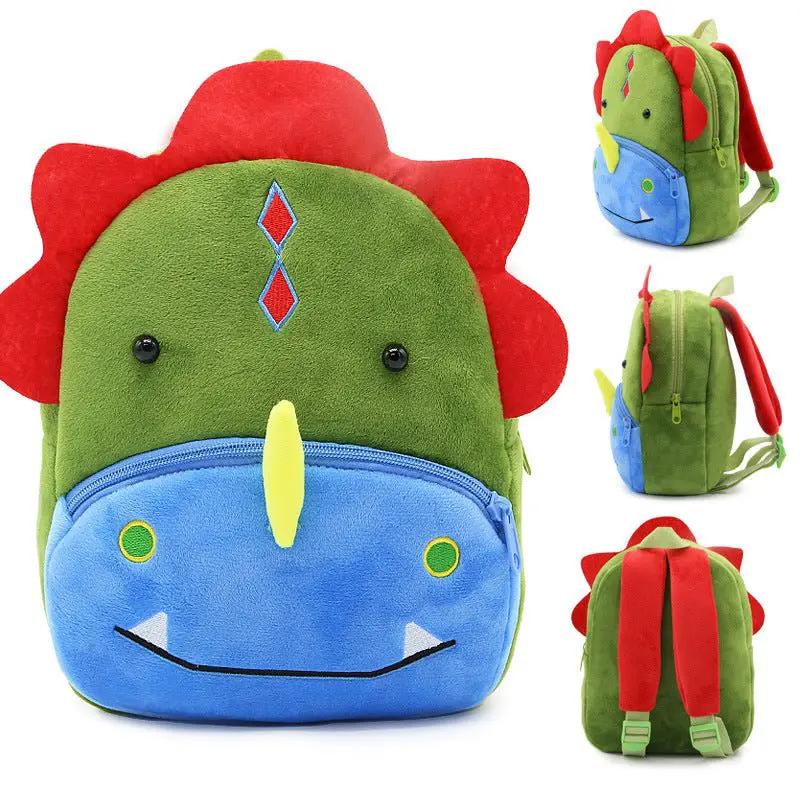 Kindergarten Kids Small School Bag Animal Backpack Cartoon Cute Cloth Bag With Zipper Pocket by null