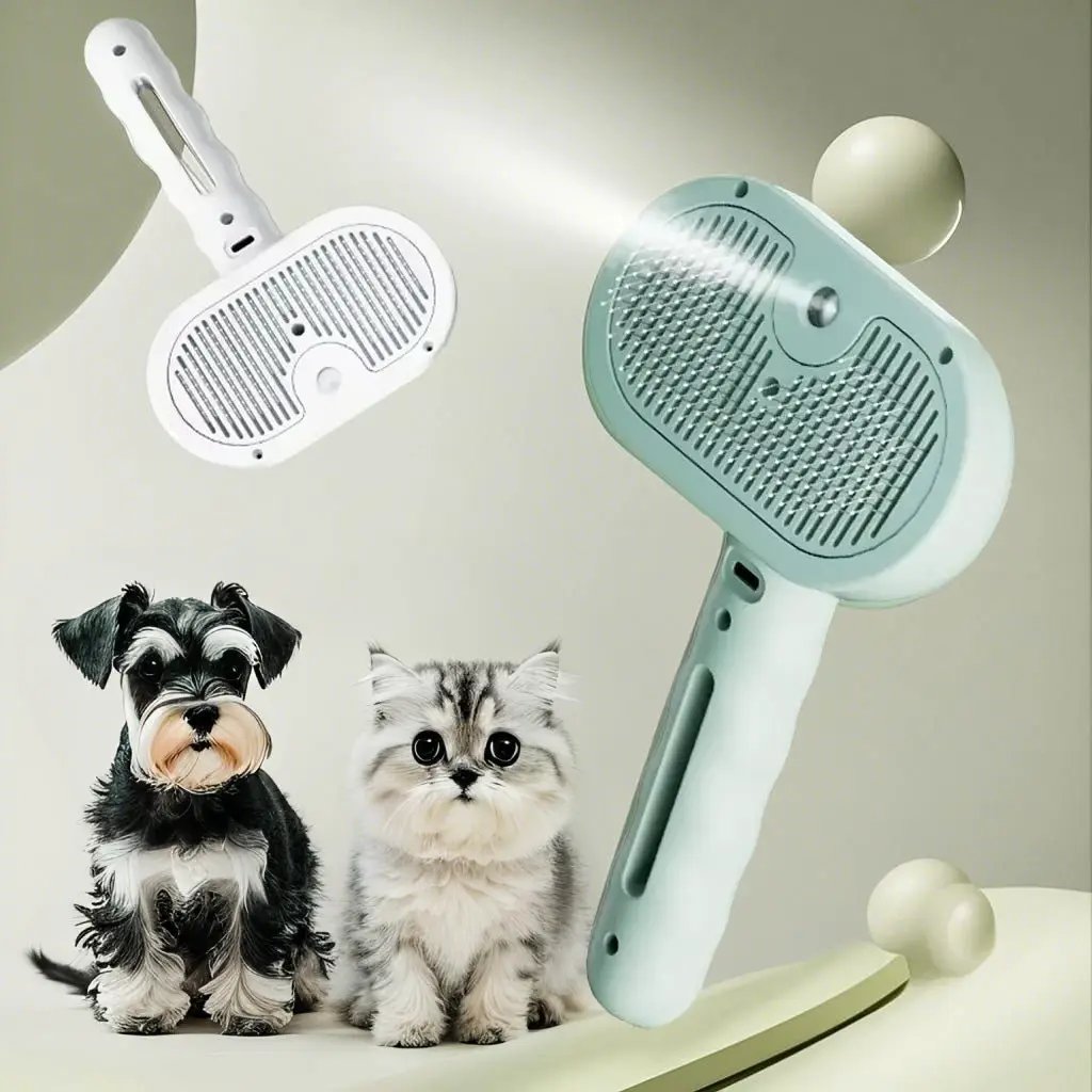 Pet Hair Comb Spray Dematting Brush For Dogs And Cats Water Mist Humidifier Grooming Tool Plastic by null