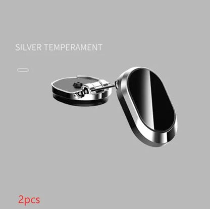 Folding Magnetic Metal Car Phone Holder With Adjustable Arms For Dashboard And Windshield by null