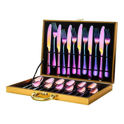 Stainless Steel 24 Piece Cutlery Set With One Piece Molded Construction For Everyday Dining And Place Settings by null