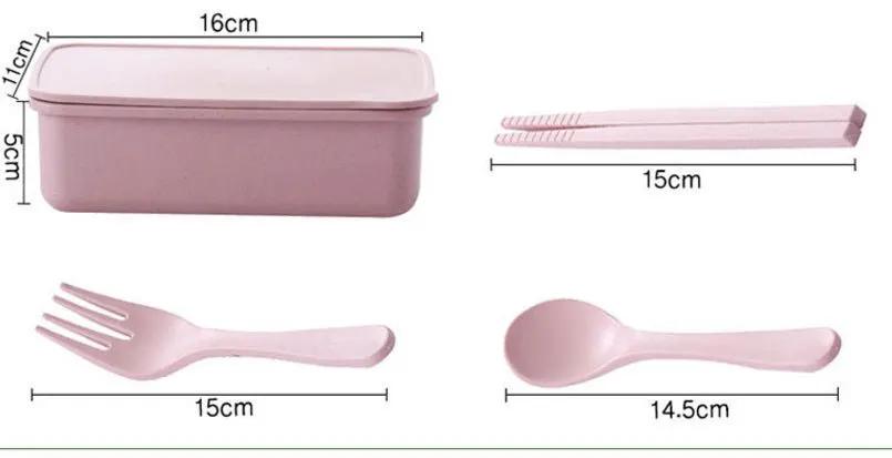 Bamboo Fiber Lunch Box Microwave Safe Bento 600ml Eco Friendly Portable 210g 16x11x5 cm by null