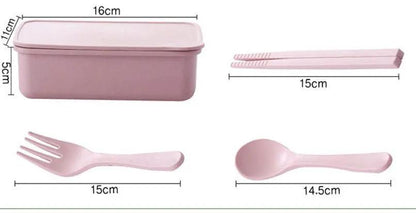 Bamboo Fiber Lunch Box Microwave Safe Bento 600ml Eco Friendly Portable 210g 16x11x5 cm by null