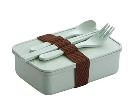 Bamboo Fiber Lunch Box Microwave Safe Bento 600ml Eco Friendly Portable 210g 16x11x5 cm by null