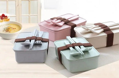 Bamboo Fiber Lunch Box Microwave Safe Bento 600ml Eco Friendly Portable 210g 16x11x5 cm by null