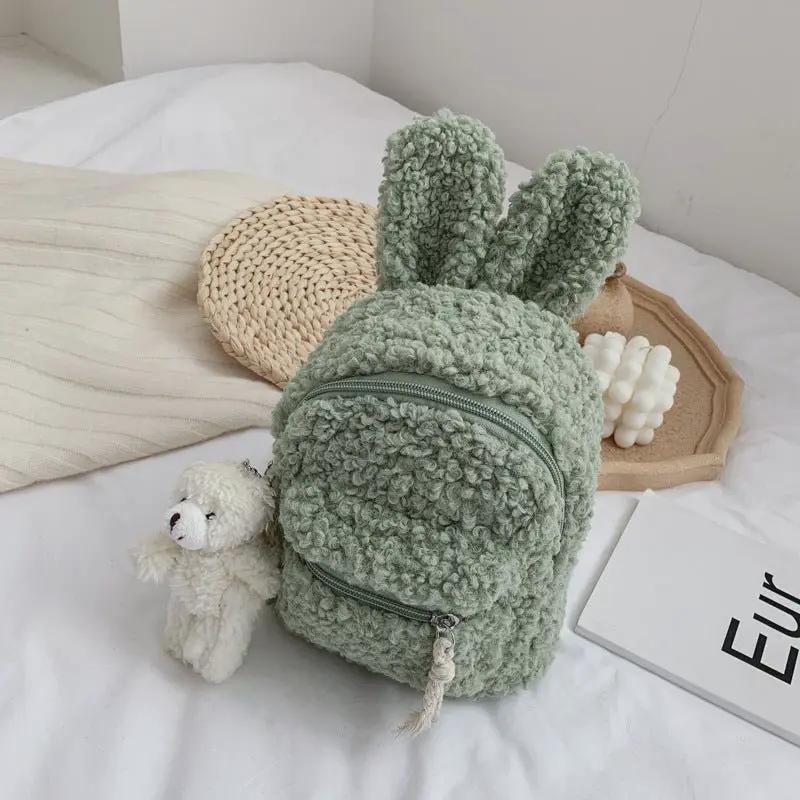 Wild Travel Cartoon School Backpack For Kids Woolen Cloth Mini Student Bag With Adjustable Straps 19cm By 13cm By 19cm by null