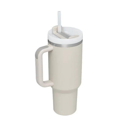 40 Oz Stainless Steel Insulated Tumbler With Handle Travel Coffee Cup For Office And Gym by null