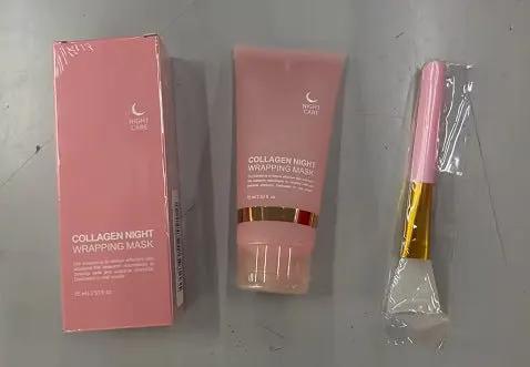 Collagen Night Face Mask With Natural Ingredients For Firming Hydration And Anti Wrinkle Skin Care by null