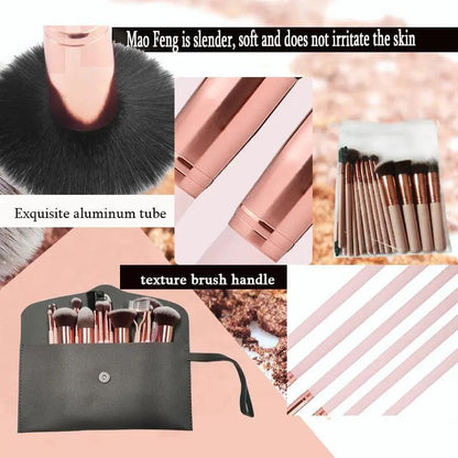 Portable 16-Piece Makeup Brush Set for Beginners by null