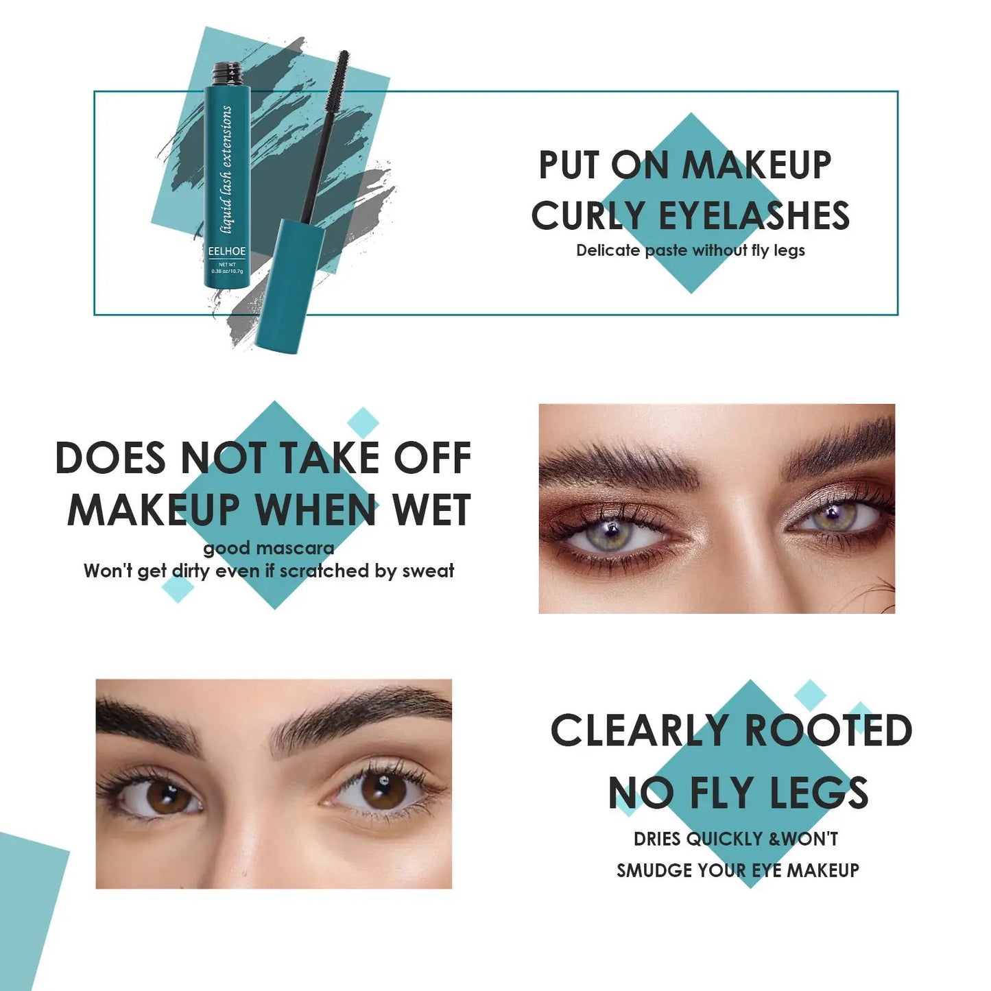 Dense Curling Mascara Smear Proof Black Long Lasting Lash Definition For Everyday Use by null