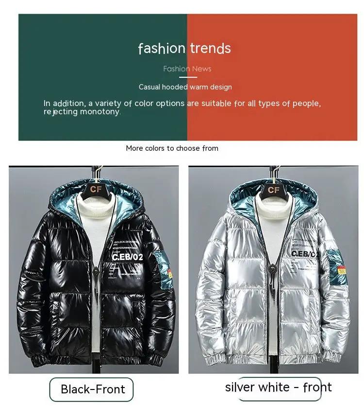 Winter Down Thick Bright Leather Cotton-padded Jacket by Zeny Home & Beauty