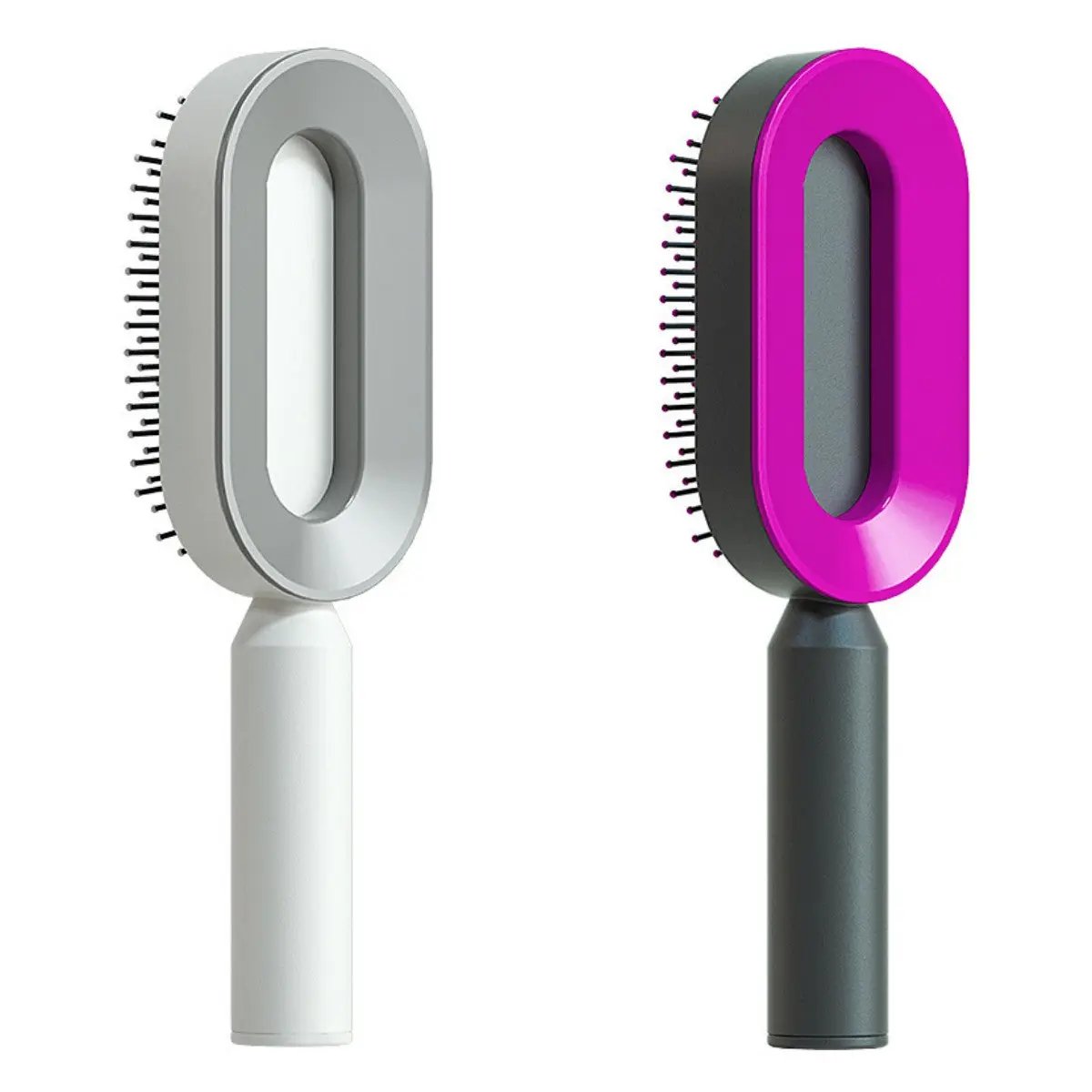 Self Cleaning Hair Brush For Women One-key Cleaning Hair Loss Airbag Massage Scalp Comb Anti-Static Hairbrush by null