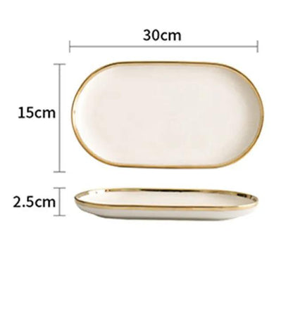 Porcelain Wedding Gifts Set Platinum Bowls And Plates With Gold Trim 4.5 Inch Bowl And 8 Inch Shallow And Deep Dishes by null