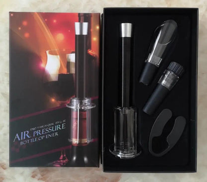 Aluminum Pneumatic Bottle Opener Set Four Piece Premium Wine Opener Kit with Aluminum Tube by null