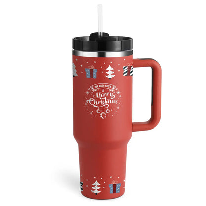 40 Oz Stainless Steel Insulated Tumbler With Handle Travel Coffee Cup For Office And Gym by null