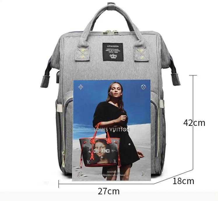 Lequeen Multifunctional Large Capacity Mummy Bag Diaper Bag With Shoulder And Crossbody Straps Oxford Cloth by null