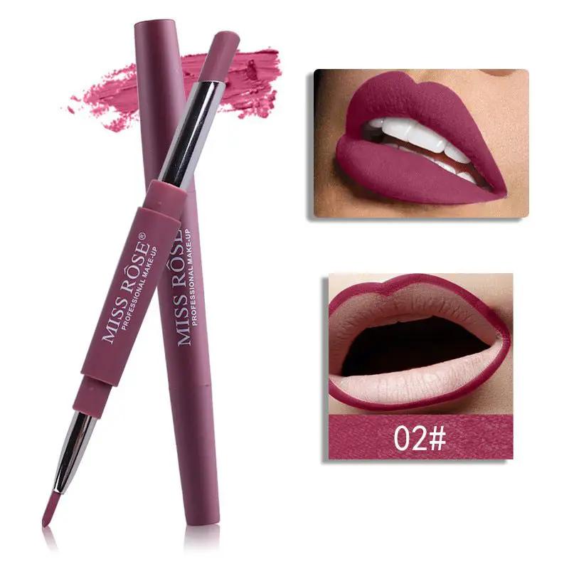 Three In One Lipstick Pen With Lip Liner Dual Ended Tool For Precise Lip Liner And Rich Lip Color by null