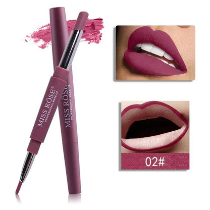 Three In One Lipstick Pen With Lip Liner Dual Ended Tool For Precise Lip Liner And Rich Lip Color by null