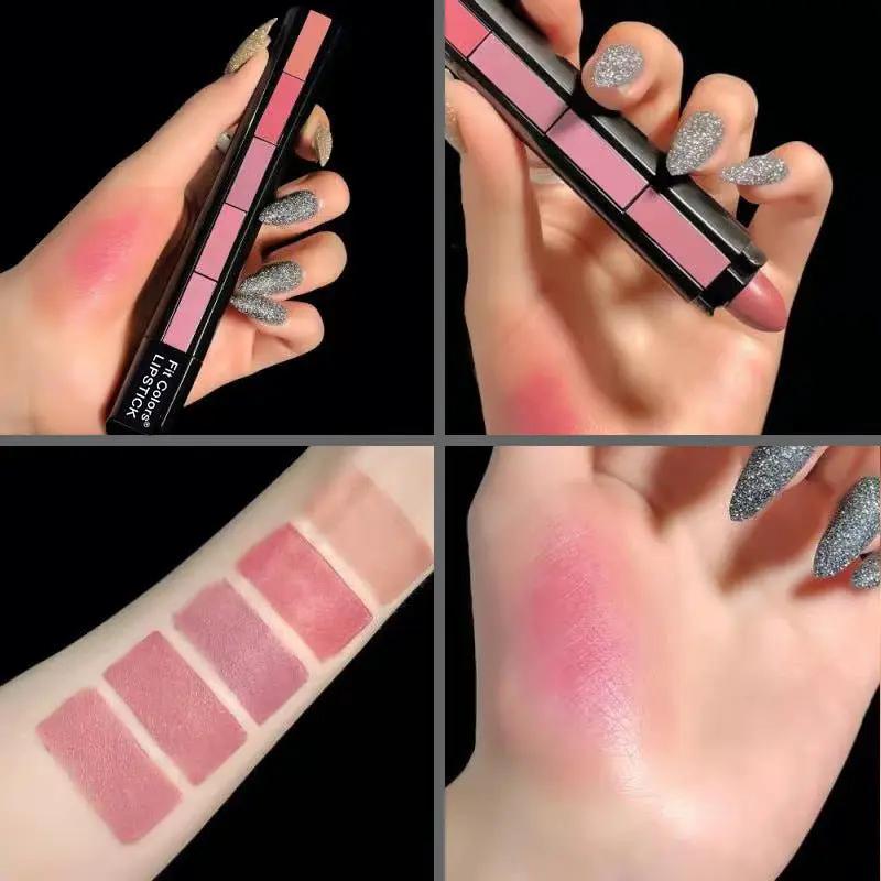 Matte 5 Color Lipstick Set Velvet Lipstick Nonstick Lip Gloss Long Lasting Waterproof Sexy Red Lipstick For All Day Wear by null