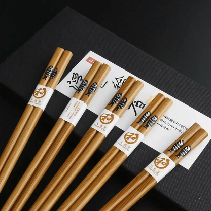 Eco Friendly Bamboo Chopsticks 22cm Water Polished Japan And Korea Style Reusable by null