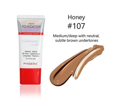 Matte Silky Liquid Foundation For Natural Look With Lightweight Buildable Coverage From Sheer To Full by null