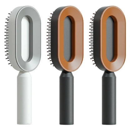 Self Cleaning Hair Brush For Women One-key Cleaning Hair Loss Airbag Massage Scalp Comb Anti-Static Hairbrush by null