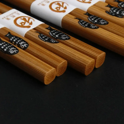 Eco Friendly Bamboo Chopsticks 22cm Water Polished Japan And Korea Style Reusable by null