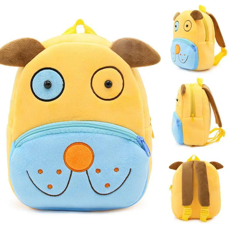 Kindergarten Kids Small School Bag Animal Backpack Cartoon Cute Cloth Bag With Zipper Pocket by null