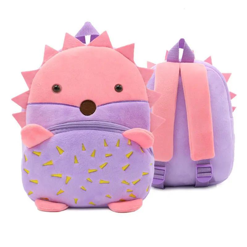 Kindergarten Kids Small School Bag Animal Backpack Cartoon Cute Cloth Bag With Zipper Pocket by null