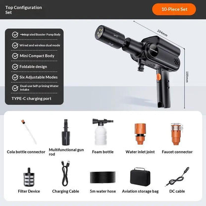 Portable Car Washer Gun With Wireless Technology For Cordless High Pressure Cleaning And Easy Vehicle Wash by null