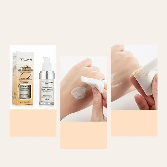 Color Changing Liquid Foundation Concealer SPF 50 Portable Natural Shade Makeup BB by null