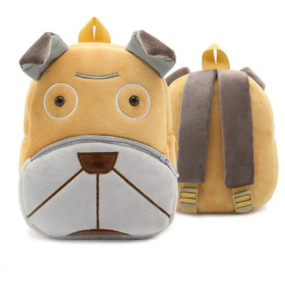 Kindergarten Kids Small School Bag Animal Backpack Cartoon Cute Cloth Bag With Zipper Pocket by null