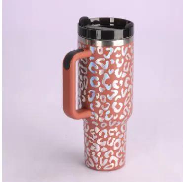 40 Oz Stainless Steel Insulated Tumbler With Handle Travel Coffee Cup For Office And Gym by null
