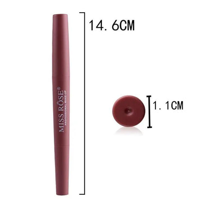 Three In One Lipstick Pen With Lip Liner Dual Ended Tool For Precise Lip Liner And Rich Lip Color by null