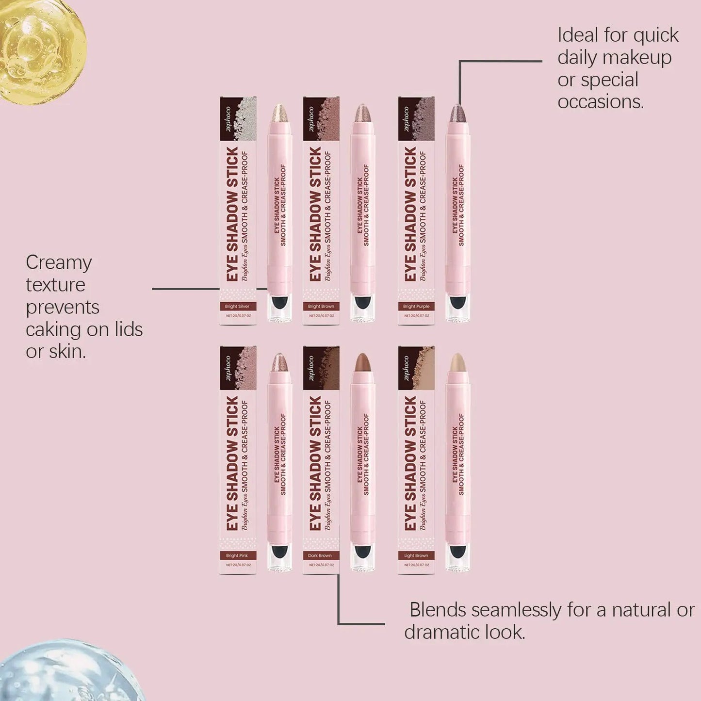 Shadow Stick Instant Eye Color Creamy Eye Shadow Stick For Effortless Application And Blending by null