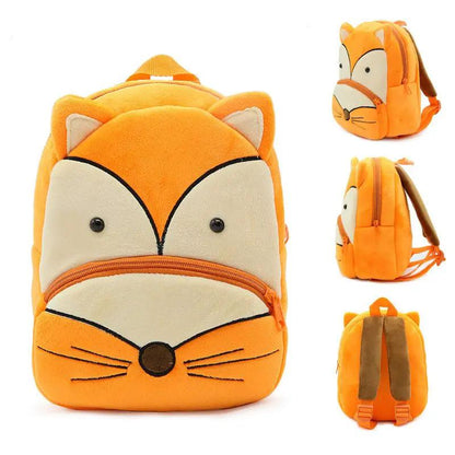 Kindergarten Kids Small School Bag Animal Backpack Cartoon Cute Cloth Bag With Zipper Pocket by null