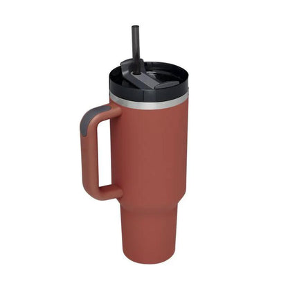 40 Oz Stainless Steel Insulated Tumbler With Handle Travel Coffee Cup For Office And Gym by null
