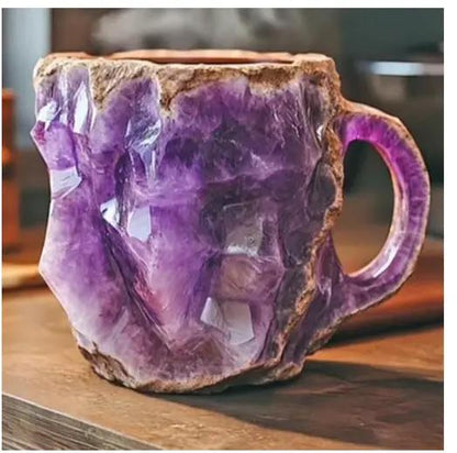 400ml Resin Mineral Crystal Coffee Mugs With Handles Elegant Fake Mineral Crystal Cup For Workplace Home Decor Christmas Gift Kitchen Gadgets by Zeny Home & Beauty
