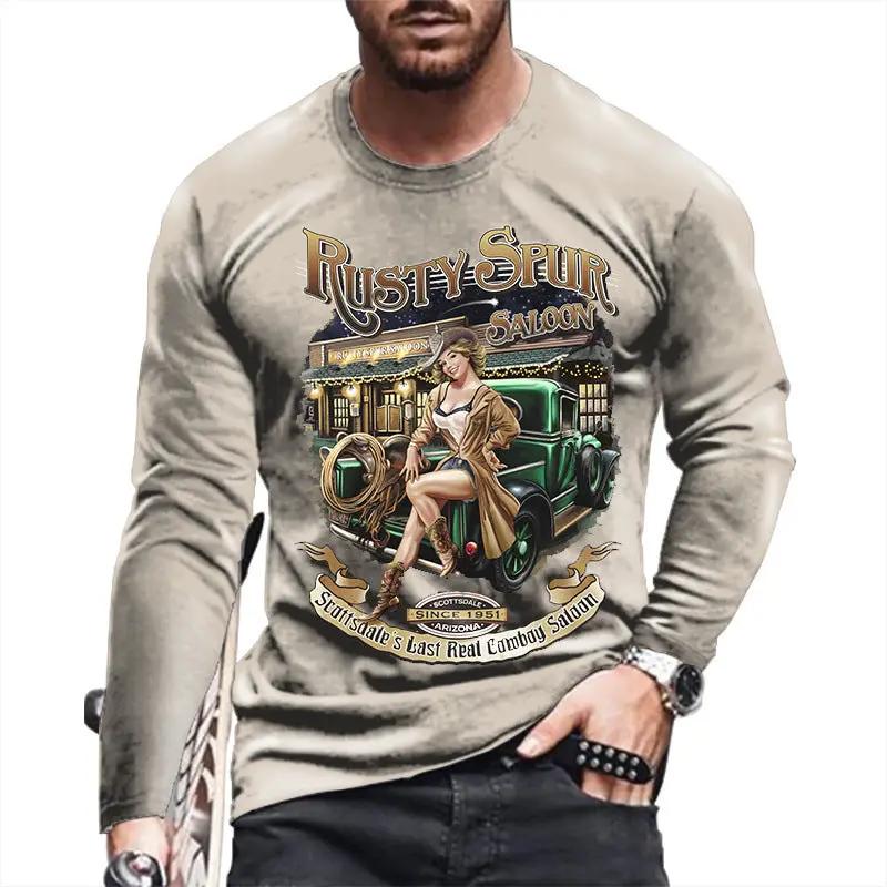 Men's Long-sleeved T-shirts Thin Tops Trendy Clothes by Zeny Home & Beauty