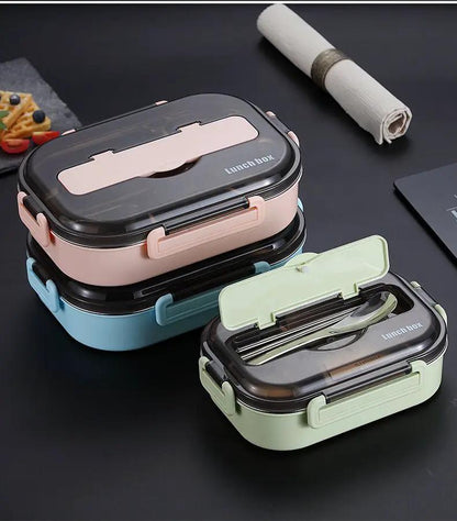 Dielectric Insulated Lunch Box With Multi Layer Compartments Portable Leak Proof Silicone Seal And Heat Retention by null