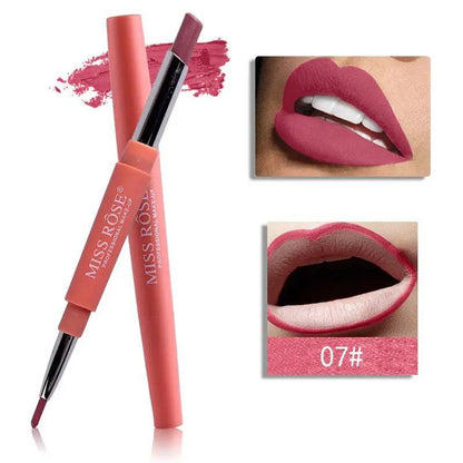 Three In One Lipstick Pen With Lip Liner Dual Ended Tool For Precise Lip Liner And Rich Lip Color by null