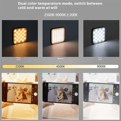 W42 Mini Fill Light For Mobile Phone Magnetic Clip On Live Streaming Light With Built In Battery 5.7cm Size by null