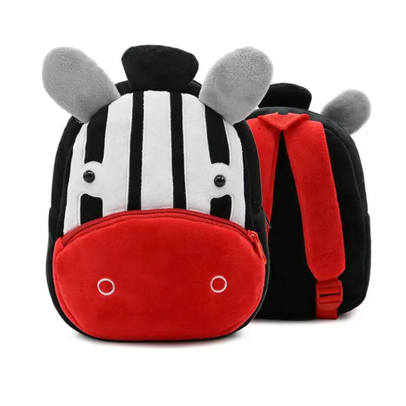Kindergarten Kids Small School Bag Animal Backpack Cartoon Cute Cloth Bag With Zipper Pocket by null