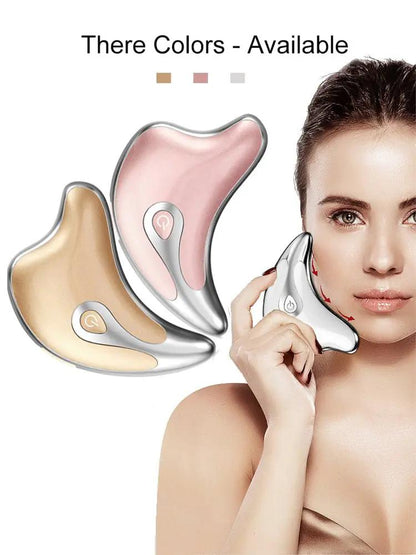 Electric Gua Sha Facial Massager With Waterproof LED Light And Microcurrent For Face Lifting And Skin Rejuvenation by null