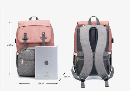 Lequeen Multifunctional Large Capacity Mummy Bag Diaper Bag With Shoulder And Crossbody Straps Oxford Cloth by null